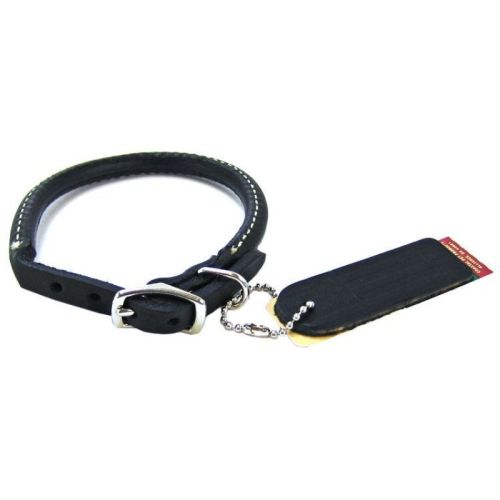 Circle T Pet Leather Round Collar  Black
