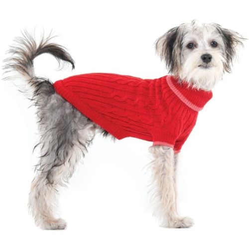 Fashion Pet Cable Knit Dog Sweater  Red